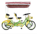 Aoweite 24 Inch Townhouse Four-seater Bicycle Double Row Steering Wheel Four-wheel Sightseeing Car