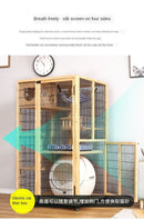 Cage Home Japanese Solid Wood Apartment with Toilet Luxury Cabinet Cat Nest House Villa