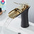 Water House Faucet All Copper Nordic Hot and Cold Black Gold Household Bathroom Basin Water Tap