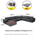 Modern Fabric Sofa Combination Living Room Self-contained U-shaped l Corner Nordic Simple Large and