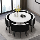 (4+1) Nordic Simple Round Dining Coffee Table Chair