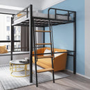 AUSITUR Loft Bed Space Saver Wrought Iron Loft Bed Duplex Second Floor Bed Frame