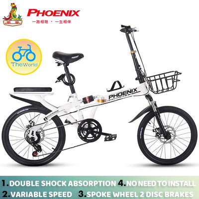 Phoenix🚴‍♀️Folding Bike Spot Road Bikes Ready Stockfolding Bicycles, Women''s Lightweight Portable