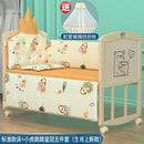 HOOOPET Baby Cot Baby Bed Multifunctional Solid Wood Baby Rocker Unpainted Children's Bed Small Bed