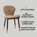 Dining Chair Waterproof Pu/Leather Dining Chair Living Room Leisure Chair Modern Backrest Chair