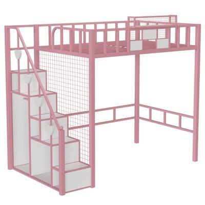 Loft Bed Home Bedroom Space Saving Iron Bed Apartment Iron Frame Bed