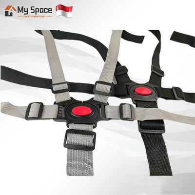 MYSPACE Inspired Baby High Chair Accessories - Five Point Harness Seat Belt (Grey)