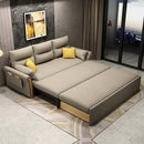 Nordic Multi-functional Fabric Solid Wood Foldable Sofa Bed Dual-purpose Double Single Small