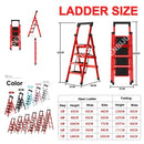 12🔥12 SHANJIE Ladder Carbon Steel Folding Step Ladder Thickened Widened Multi-functional