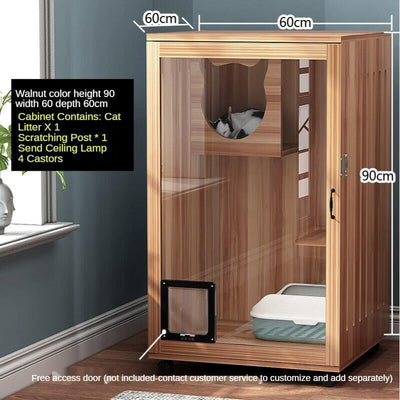 Cat Cage Solid Wood Cat Nest Cat Cage Villa Cat Cabinet Four Seasons General Apartment Luxury Cat