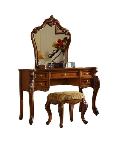 【Ready Stock】American Country Dressing Table Solid Wood Dressing Table with Mirror Bedroom Light