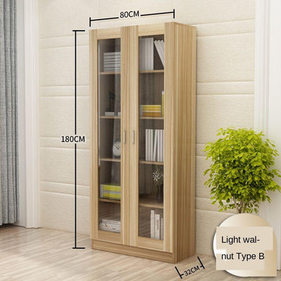 SENBIJU Bookshelf Modern Shelf Living Room Cabinet Glass Door Locker Simple Bookcase Free