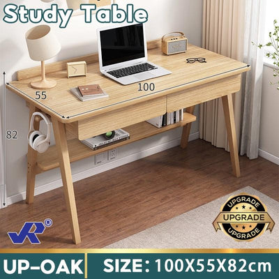 JR Solid Wood Study Table With Drawer Home Computer Table Simple Writing Study Desk