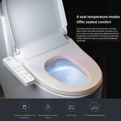 K.T Smart Toilet Seat Intelligent Toliet Lid Cover Instant Water Heating Electronic Heated Bidet