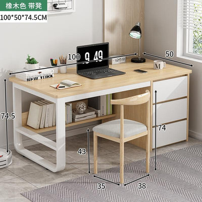 Computer Desk With Drawer Storage Writing Table For Home Office Study Desk Chair Set Solid Wood Desk