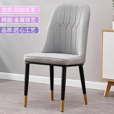 Nordic Luxury Dining Chair Iron Home Leisure Simple Back Chair