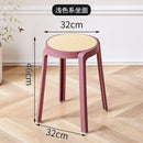 【Buy 3 Get 1 Free】Stackable Plastic Stool Minimalist Rattan Stool Living Room Thickened Round Stool