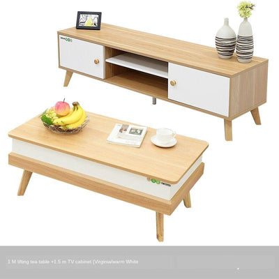 Nordic Tea Table Simple Small Family Tea Table Living Room Multi-functional Coffee Table Lift Table