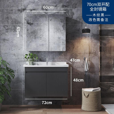 Jiumuwang Bathroom Suit Bathroom Cabinet Combination Modern Simple Toilet Washstand Solid Wood