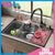 Kitchen Sink Single Basin 304 Stainless Steel Thickened Dishwashing Sink Multifunctional Black Nano