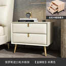 Russian Pine Simple Modern Minimalist Nordic Drawer Storage Bedside Table High-end Leather Bed