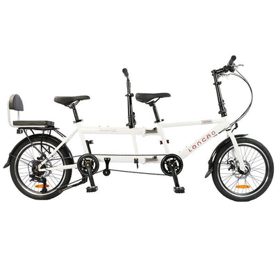 son Father and double bike folding couple tour two people riding parent-child three-person bicycle