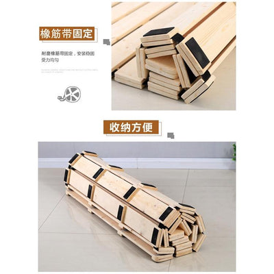 [Ready Stock] Folding Bed Pad Tatami Solid Wood Bed Pad 1.8 M Waist Single Double Hard Plate Folding