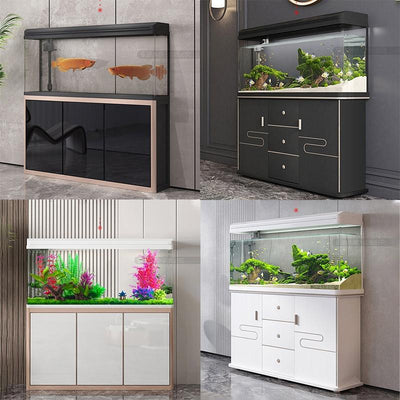 RUNPET Fish Tank Self Cleaning with Cabinet / Aquarium Light 60/80/100/120CM