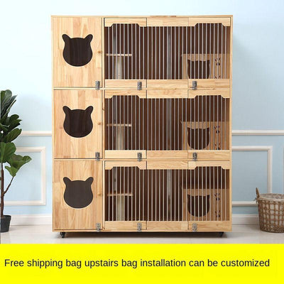 Solid Wood Villa Display Cat House Breeding Foster Cage Pet Cabinet