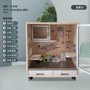 Byto Chinchilla Cage Solid Wood Hamster Cage With Air Conditioning Hamster Villa Cage Large Space