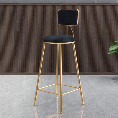 SEVEN Nordic Bar Chair Simple Modern Bar Chair High Stool Family Back High Chair Dining Chair Net