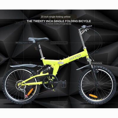 Hito 20 inch variable speed folding bike mountain bicycle shockproof male and female students