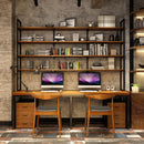 Loft Computer Desk Table Home Writing Desk American Solid Wood Desk Bookshelf Combination Desk