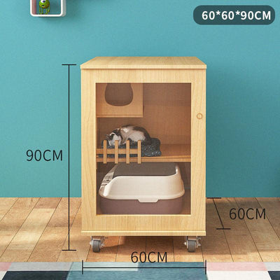 Pet Villa Cage Solid Wood Oversized Luxury Cabinet Nest House Double Layer Three-layer Cat Climbing