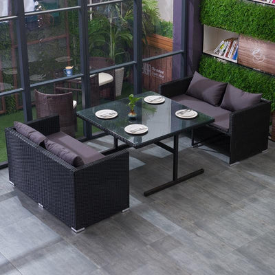 GC Outdoor Table And Chair Rattan Chair Combination Courtyard Leisure Balcony Terrace Garden Rattan