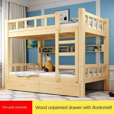 All Solid Wood Bed Children's Beds Bunk Bed Bunk High And Low Beds Bedding Adult Adults Bed And Neck