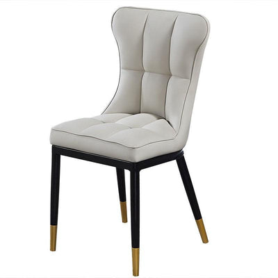 DF Nordic Dining Chair With Gold Foot Restaurant PU Leather Waterproof Leisure Chair,Modern Home