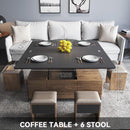 HQ Multifunctional Folding Dining Table With Chair Small Apartment Dining Table Nordic Living Room