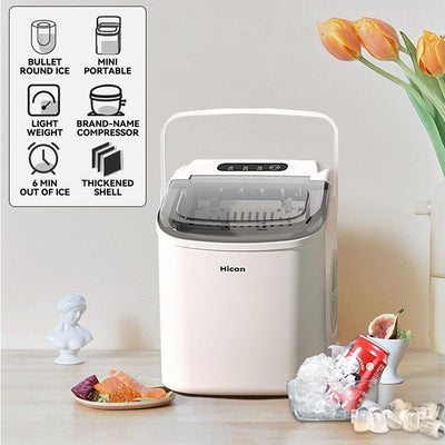 Ice Maker Hicon 15kg Make Ice Fast Household Intelligent Mini Full-automatic Round Ice Maker Machine