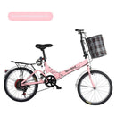 Folding 20-inch Adult Male Female Youth Student Shock Absorption Variable Speed Bicycle Small and