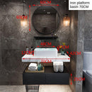 Nordic Double-decker Iron Bathroom Cabinet Modern Marble Washbasin Cabinet Combination Bathroom