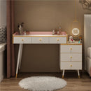 Nordic Dressing Table With Mirror Light Luxury Style Make Up Table Bedroom Storage Cabinet