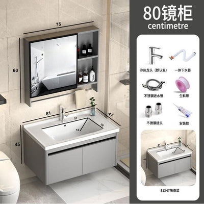 LAL Bathroom Cabinet With Mirror Cabinet Ceramic Basin Bathroom Vanity Cabinet Toilet Luxury Basin