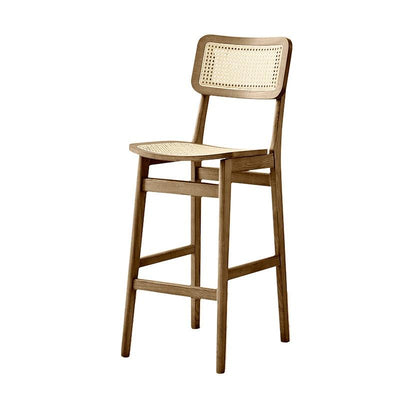 Arper Rattan Chair Solid Wood Bar Stool Nordic Home Dining Chair Indonesian Rattan Backrest Chair