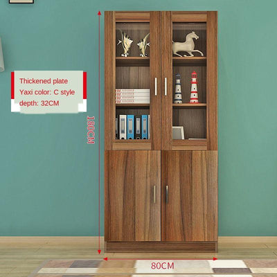 SENBIJU Bookshelf Modern Shelf Living Room Cabinet Glass Door Locker Simple Bookcase Free