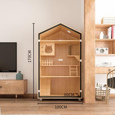 Apartment Solid Wood House Luxury Home Cage Three-layer Super Large Cat Cabinet Villa