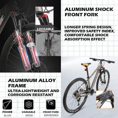 Forever Mountain Bike 26/29 Inch 33-speed Aluminum City Bicycle Dual Oil Disc Brake Ultra Light