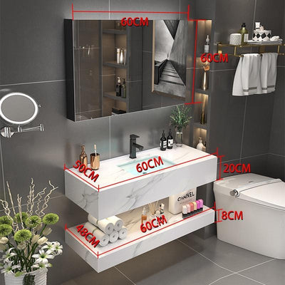 Zcm Modern Simple Bathroom Cabinet Combination Bathroom Set Bathroom Marble Wash Stand Wash Basin