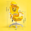 Gaming Chair Ergonomic High Pikachu Computer chair with Retractible Footrest PU Leather Back