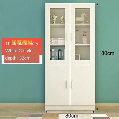 Bookcase Combination Simple Modern Living Room with Door Cabinet Glass Door Bookcase Economical